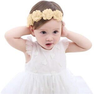 Baby Girls Headband Flower Crown Soft Adjustable Headband 4-24 Months Infant